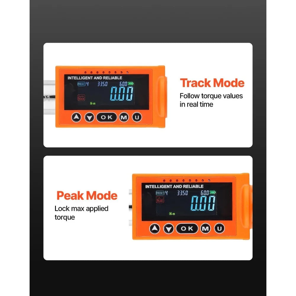 Digital Torque Wrench Set, 1/2" & 3/8" — ±2% Accuracy, LED, 5 Units, Cr-Mo Steel