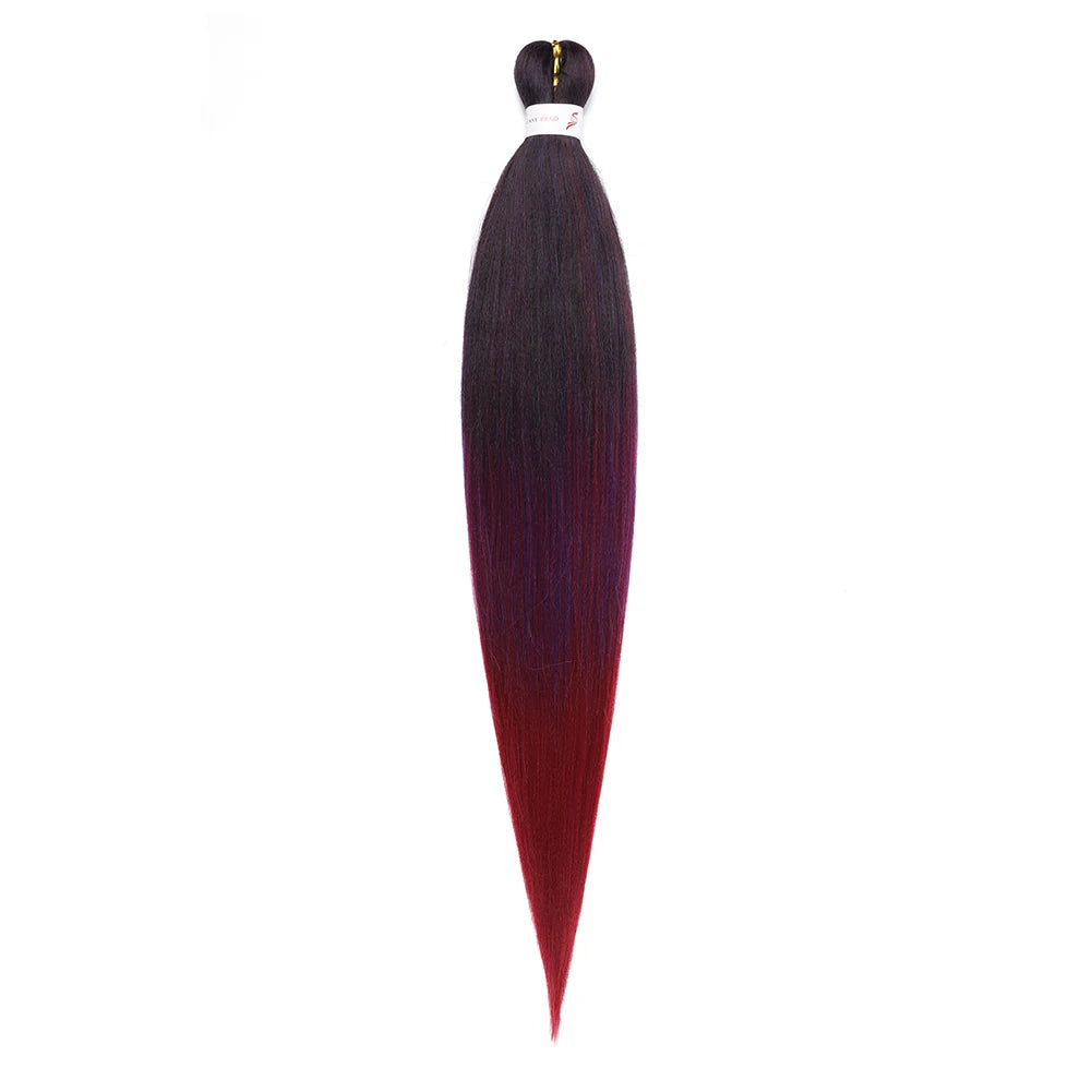 Pre-stretched Braids Hair Professional Itch Free Hot Water Setting Synthetic Fiber Ombre Yaki Texture Braid Hair Extensions