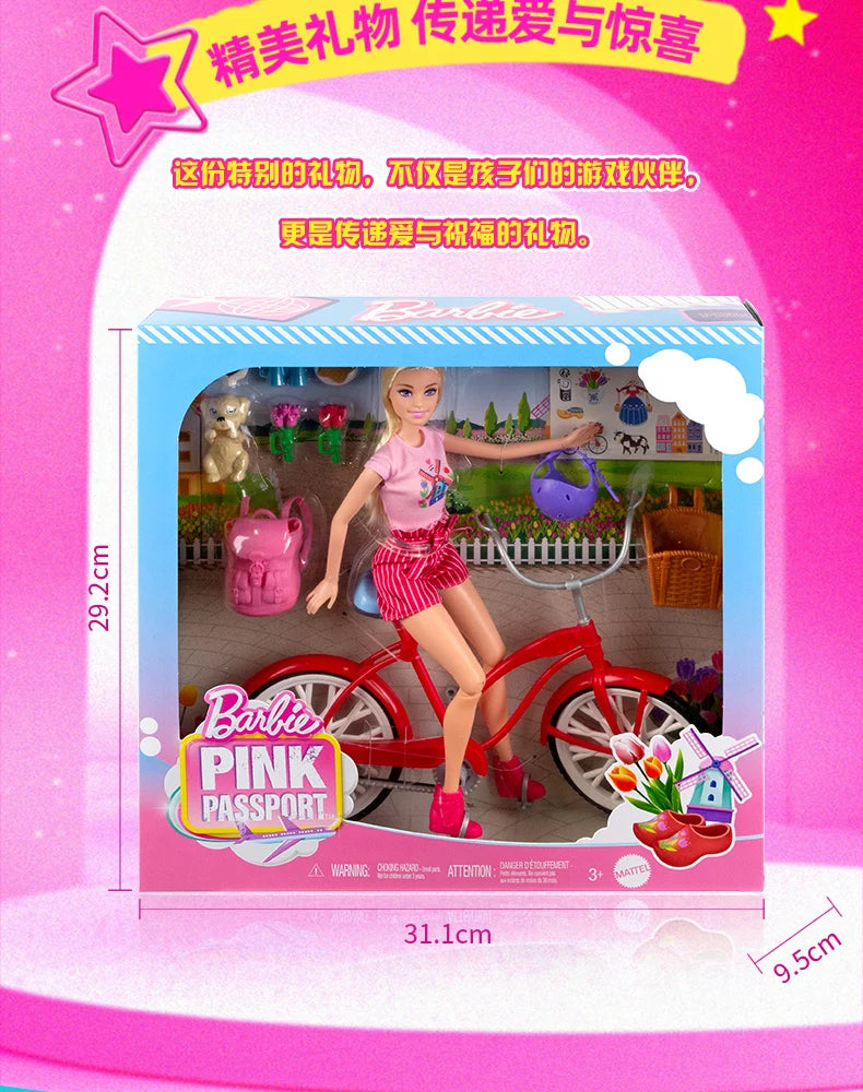 Original Barbie Afternoon Cycling Set | Fashion Doll & Bike Dress-Up Play Scene Toy