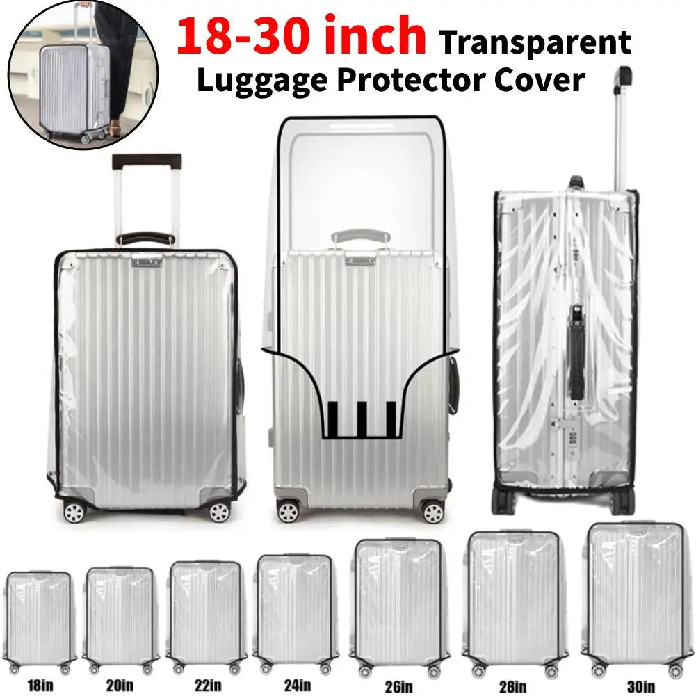 18-30inch Transparent Luggage Protector Cover Waterproof Suitcase Protector Cover Rolling Luggage Suitcase Cover Dustproof Cover