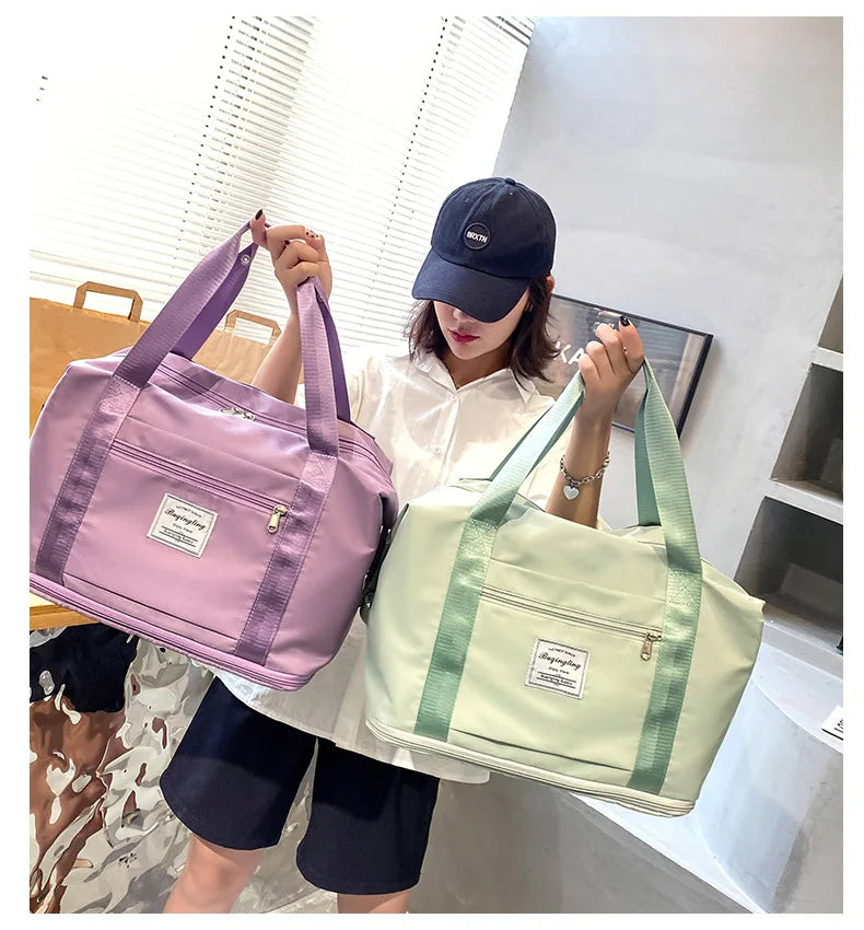 Large Capacity Expanding Double back Travel Bags Luggage Organizer Bag Handbag Waterproof Foldable Travel Clothes Storage Bag