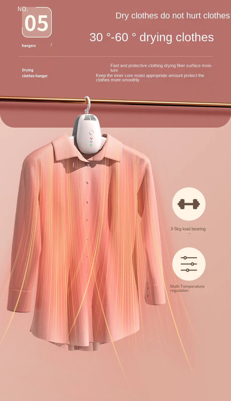 Portable Clothes Dryer Drying Hanger Electric Shoes Clothes Drying Rack Foldable Heater Hanger Machine Travel Laundry Dryer