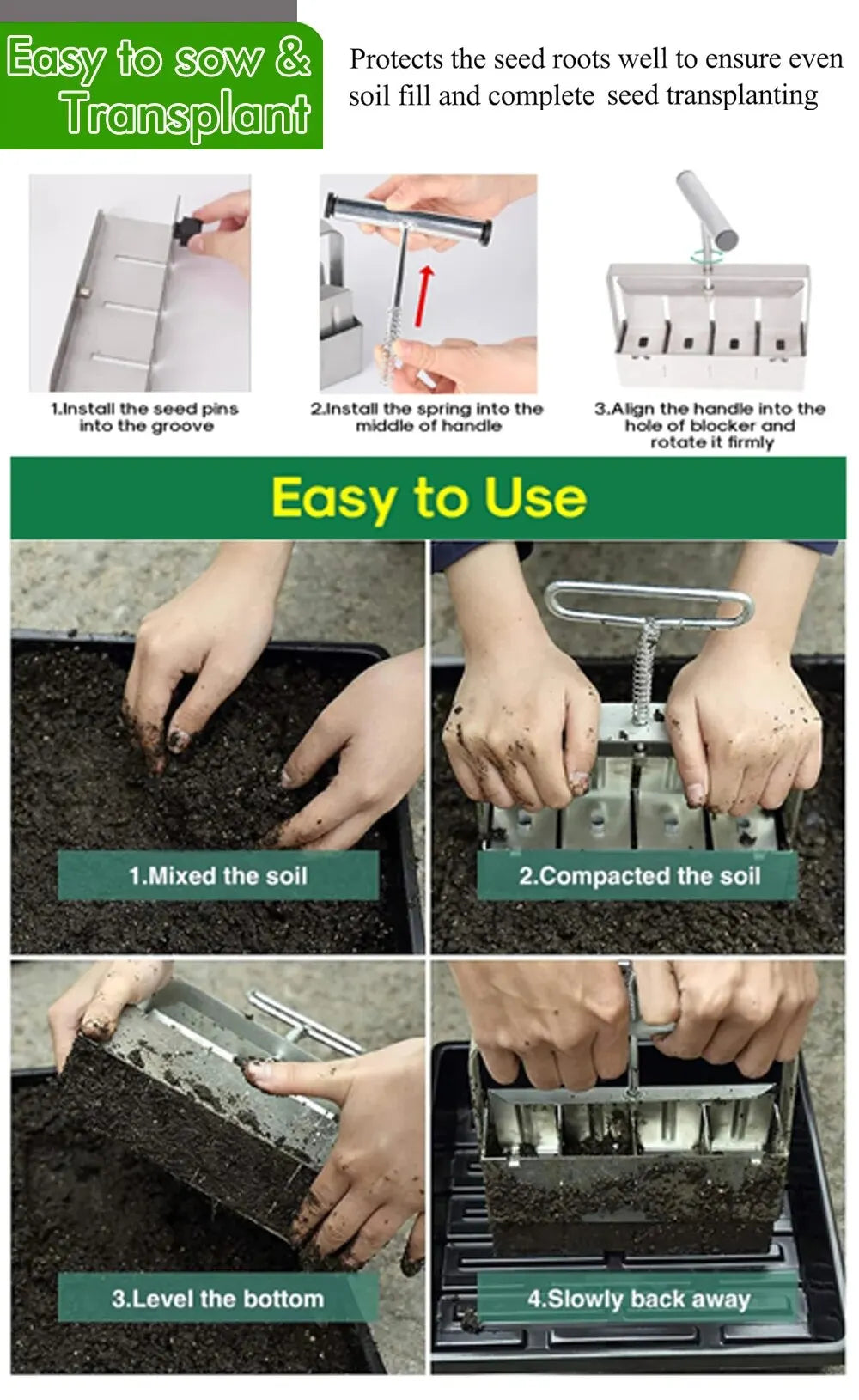 2-Inch Handheld Soil Block Maker – Seed Starting Tool