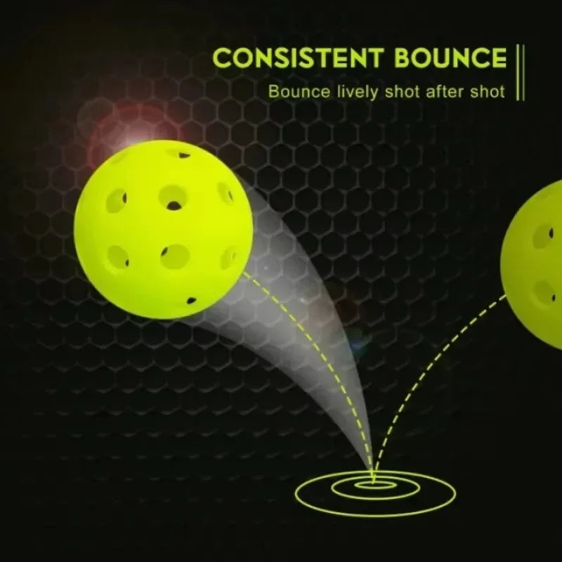 Outdoor Pickleball Balls — 40-Hole Tournament Standard (74 mm, PE Material)