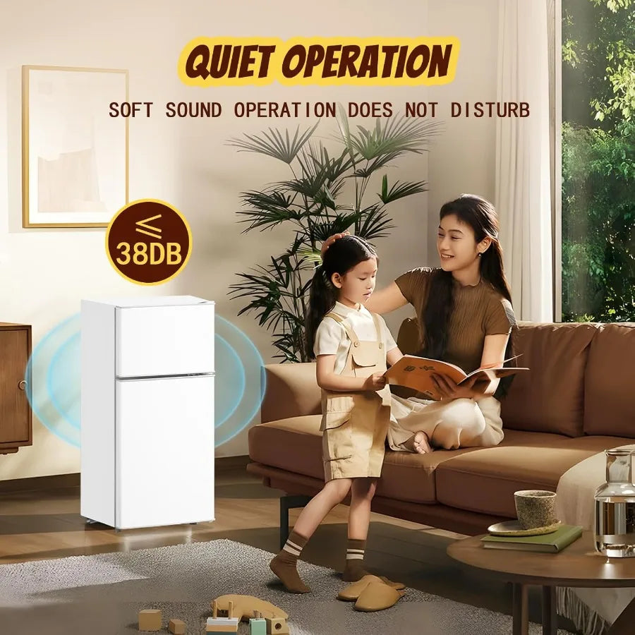 2.4 Cu.ft Mini Fridge Dual Door Small Refrigerator with Freezer Apartment Size for Personal Storage Compact Cooling Solution wi