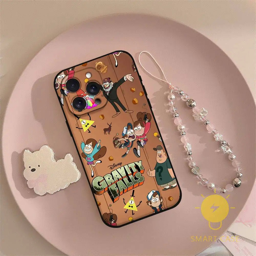 Gravity Falls Pig Cover Phone Case Phone Case For Iphone 17 16 15 11 13 14 Pro Max X Xr Xs Max 12mini Black Shell Cover Case
