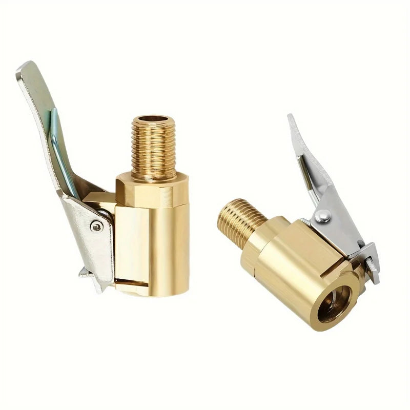 Brass Locking Nozzle Tire Air Chuck Clip Adapter - Automotive Grade for Efficient Inflation