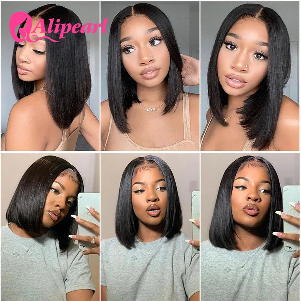 AliPearl Bone Straight Bob Wig — Pre-Plucked 13×4 Transparent Lace Front (Remy Brazilian)