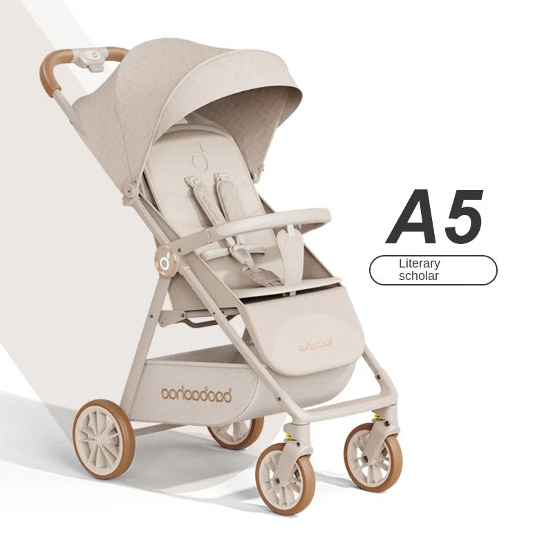 A5  New Update Baby Stroller can Sit and Lie 5-Stage Sunshade Stroller Lightweight Folding Pocket Car Children Stroller