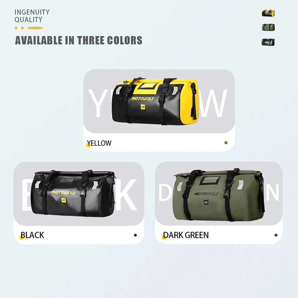 Motorcycle Waterproof Tail Bag Travel Outdoor Dry Luggage Roll Pack Bag 20 /40/66 Motorbike Luggage Backpack Motorcycle Seat Bag