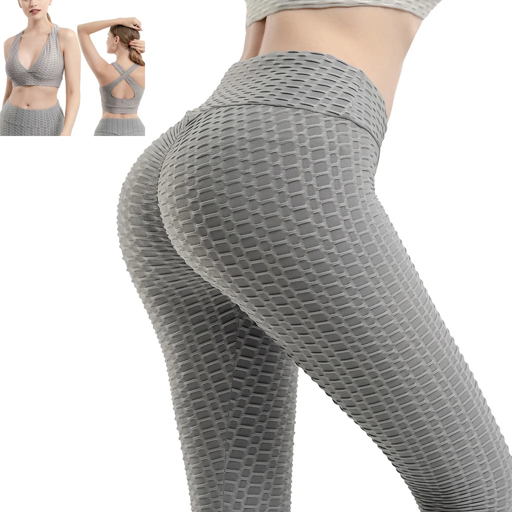 BubbleBump™ Seamless Booty-Lift Leggings — High-Waist Textured Yoga Pants for Women