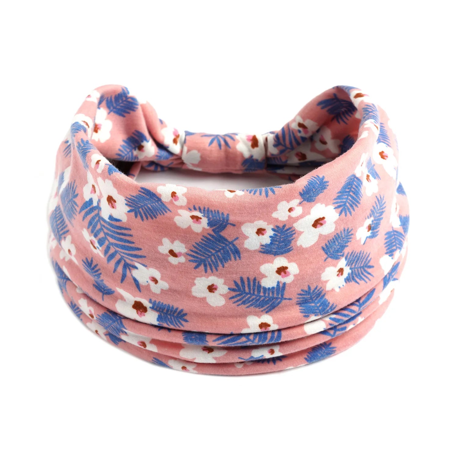 Boho Wide Knot Floral Cotton Headband | Stretch Turban Hair Scarf for Women