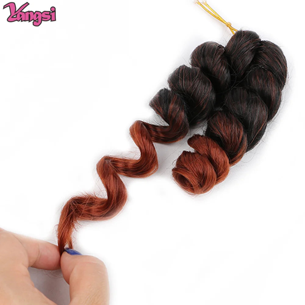 8“ Short  French curl Bob Braids Crochet Box Braids Ombre Colored Synthetic Hair Extensions Brown Blonde Purple Crochet Hair