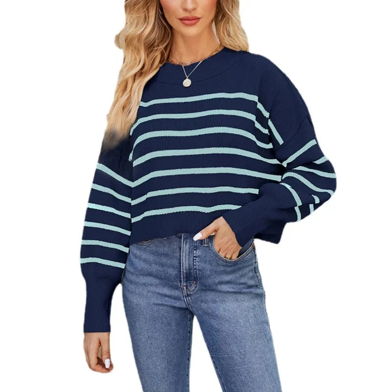 Women’s Solid Color Knit Sweater – Elegant Pullover, Soft Cozy Knitwear Top (Season’s Best Seller)