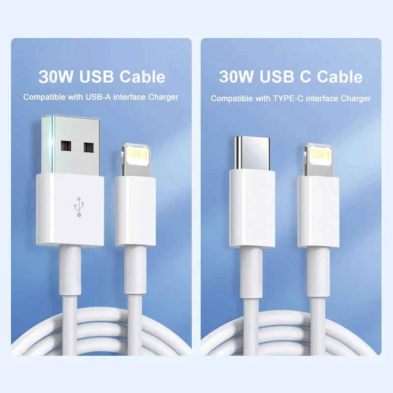 PD 30W USB Cable For Apple iPhone 15 14 13 12 11 Pro Max 7 8 Plus XS X XR Fast Charging USB C Cable Charge Date Wire Accessories