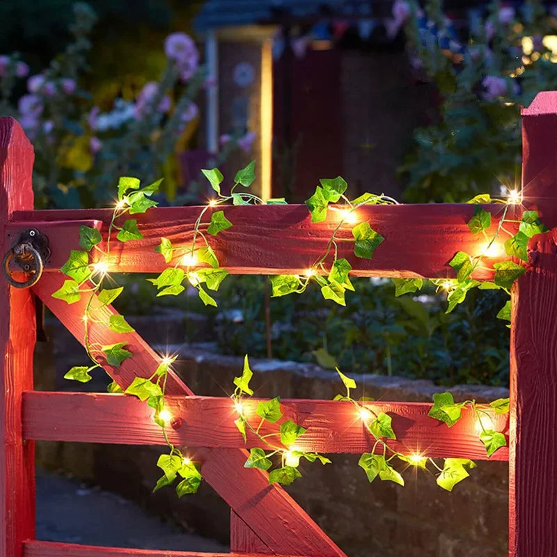 Green Leaf Fairy Vine String Lights (Battery Powered, LED)