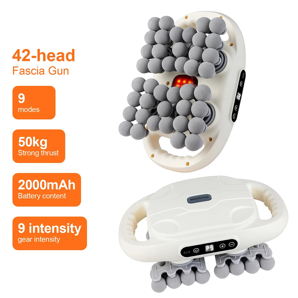 42 Massage Heads Massage Gun Deep Tissue Muscle Wireless High Frequency Vibration Masajeador Body Back Leg Neck Massager