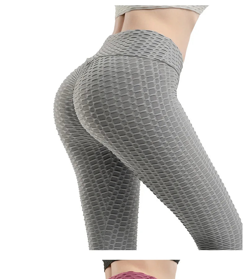 RWRK Jacquard Peach-Lift Leggings — Seamless High-Waist, Anti-Cellulite Yoga Pants