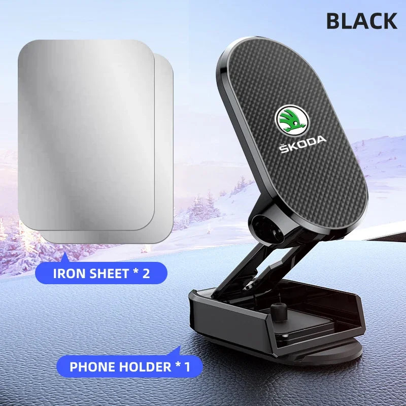 Magnetic Car Phone Holder Foldable Phone Stand For Skoda Octavia MK2 MK1 2 3 A5 A7 A8 Fabia Karoq Superb Rapid Kamiq Scala