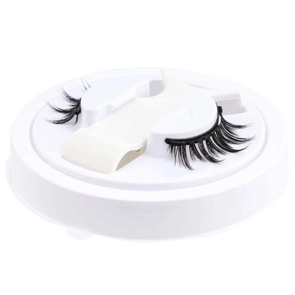 SHIDISHANGPIN 3D Magnetic False Eyelashes — Reusable, Glue-Free, Natural Long & Fluffy Look (1 Pair + Curler)