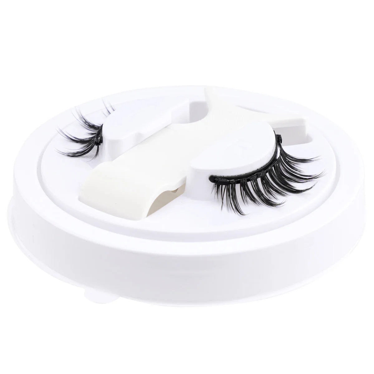SHIDISHANGPIN 3D Magnetic False Eyelashes — Reusable, Glue-Free, Natural Long & Fluffy Look (1 Pair + Curler)