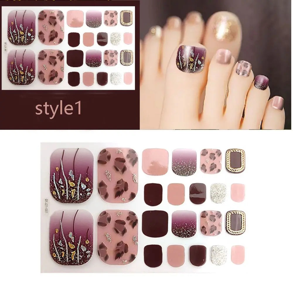 Beauty & Health False Nails Stripe Self-adhesive Waterproof Foot Decorations Manicure Decals Fresh Style Toe Nail Stickers