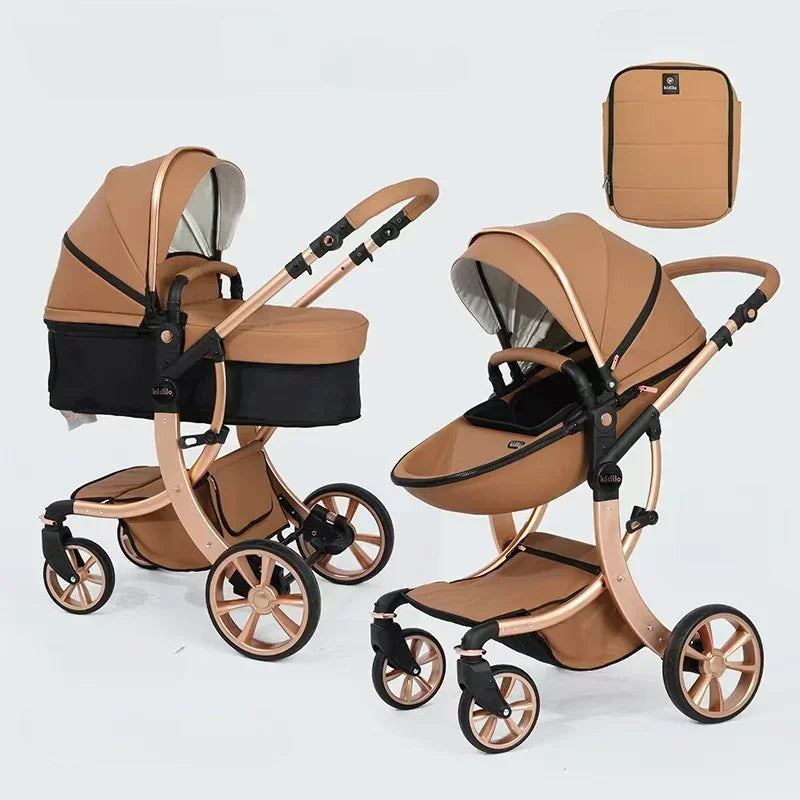 2025 New Two-in-one Stroller, High View Stroller, Comfortable and Convenient for Sitting and Lying, Equipped with Mommy Bag