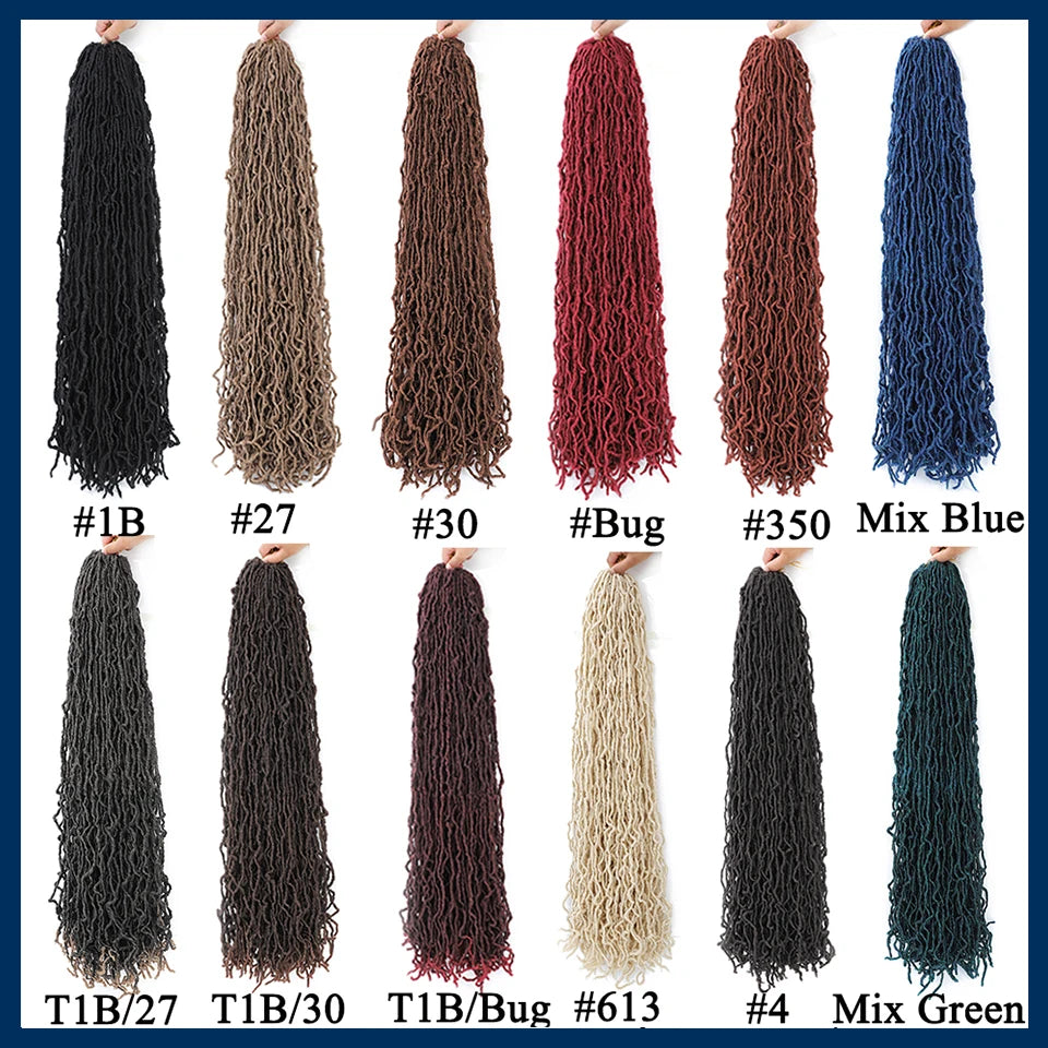 Serlity Faux Locs Extensions — 36"/24"/18" Soft Goddess Dreadlocks Crochet Hair