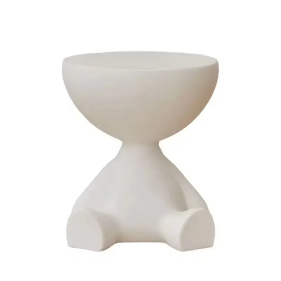 Cream Coffee Table Sofa Bed Side Table Modern Simple Home Accessories Living Room Decor Creative Flat Head Plastic Round Tables