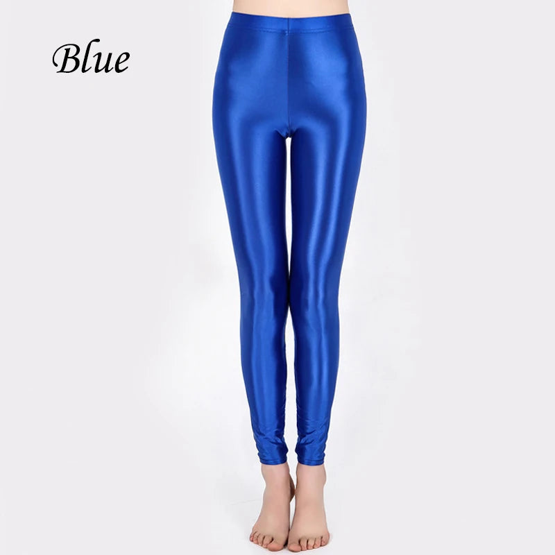 GlossFit™ Satin Shiny Leggings — High-Waist Slim Glossy Yoga Pants for Women