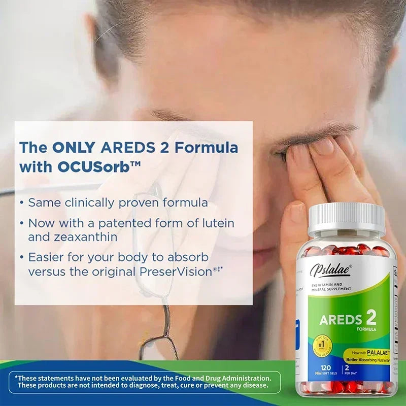 AREDS 2 Eyes Capsules - Contains Lutein and Zeaxanthin To Support Vision and Macula Health, Relieve Eye Fatigue - 120 Capsules