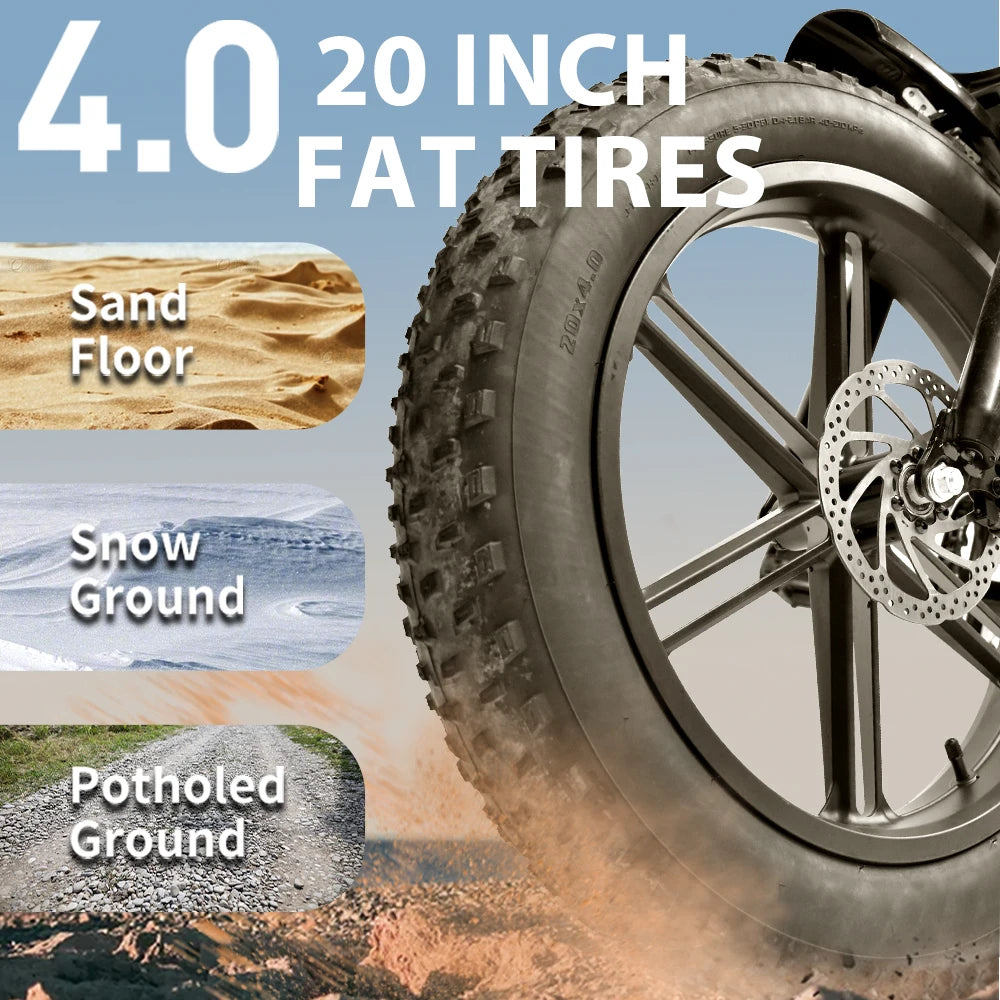 DEEPOWER S7Pro Off-Road Electric Bike — 48V 60Ah LG Battery, 1500W, 20x4 Fat Tires