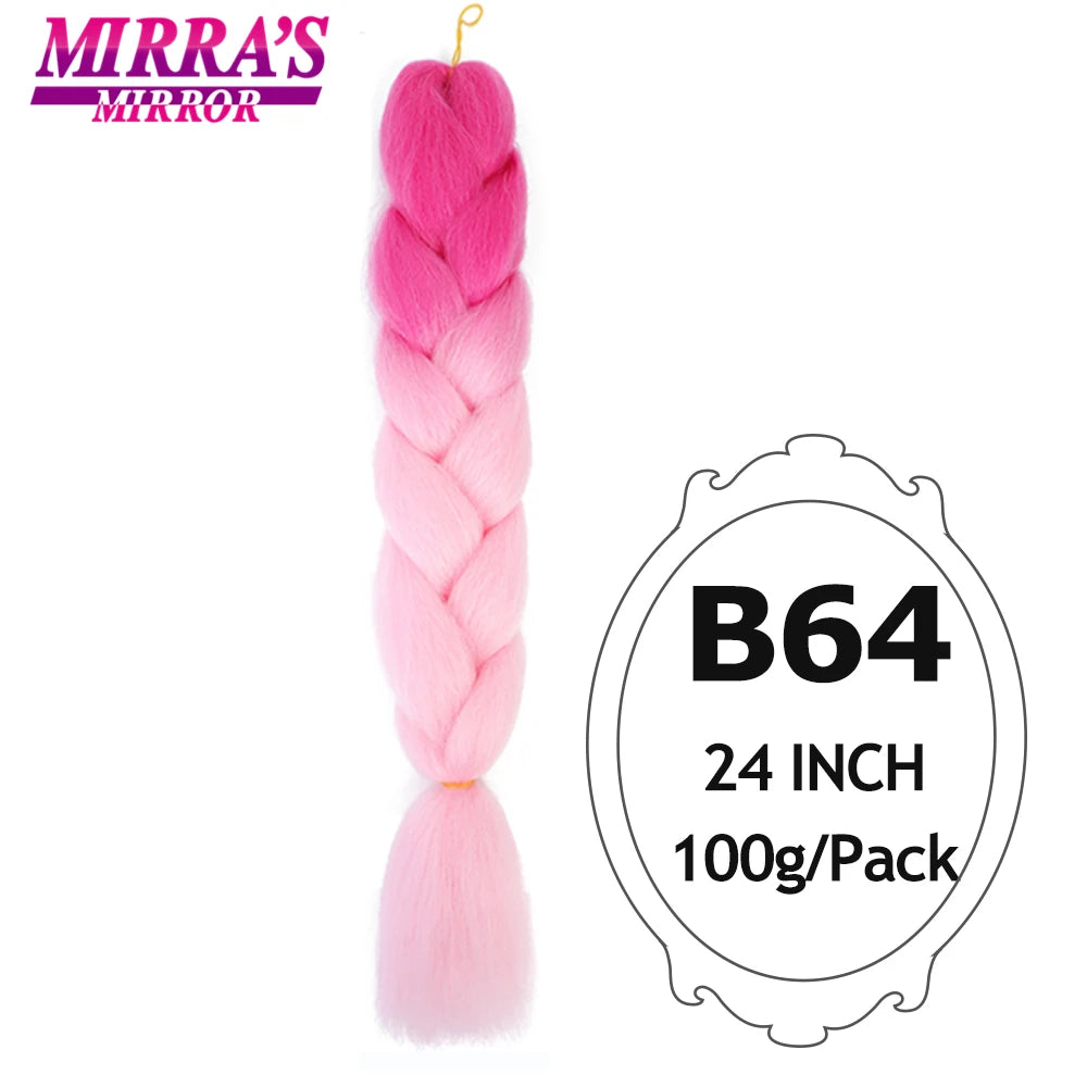 Colorful Jumbo Braiding Hair Extensions For Box Braids Synthetic Hair for Afro Braids Ombre Jumbo Braid Hair DIY Crochet Braid