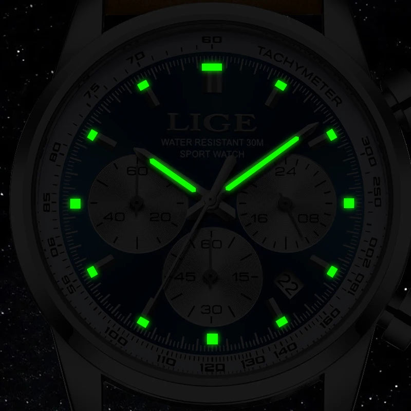 LIGE 2026 elegant fashion women's quartz wrist watch luxury women's watch sports chronograph clock casual gift Relogio Feminino