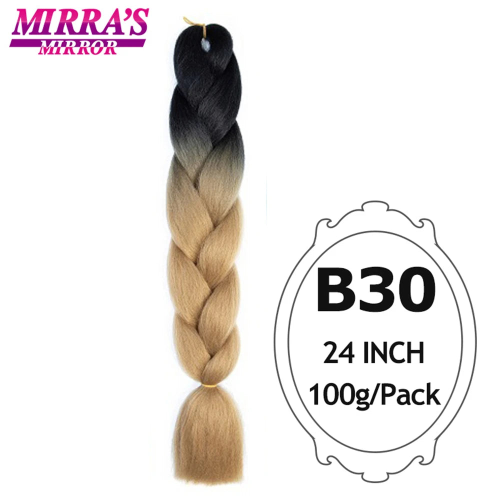 Colorful Jumbo Braiding Hair Extensions For Box Braids Synthetic Hair for Afro Braids Ombre Jumbo Braid Hair DIY Crochet Braid