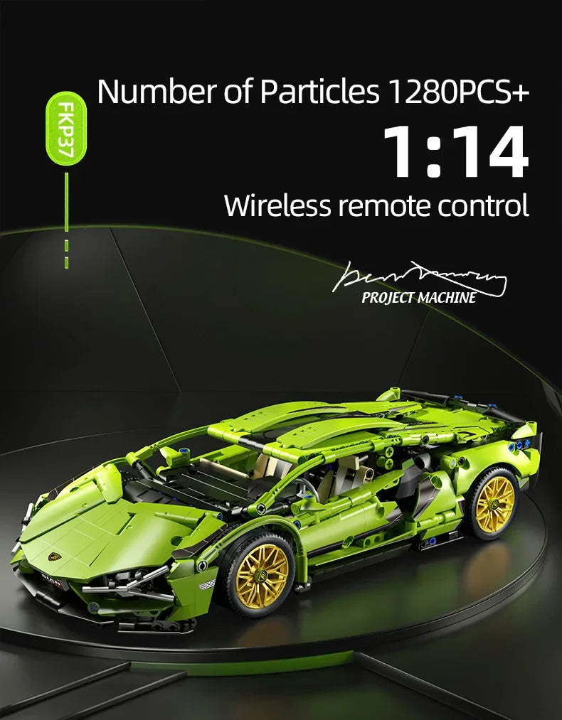 Technical Racing Sport Car 1280PCS Model Building Blocks City Mechanical Speed Vehicle Supercar Brick Puzzle Toys Kid Adult Gift