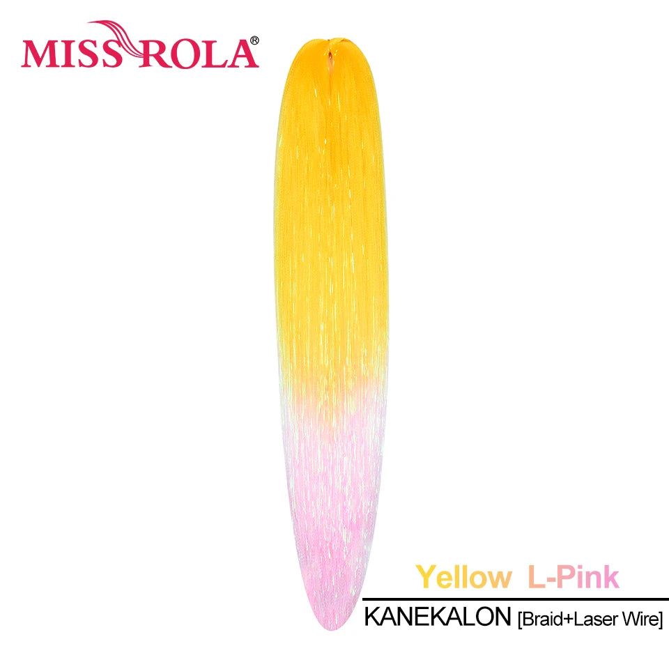 Miss Rola Synthetic 22 Inch 60G Kanekalon Hair Tinsel Wire Jumbo Braid Yaki Straight Hair Extension Twist Braid Bulk Wholesale
