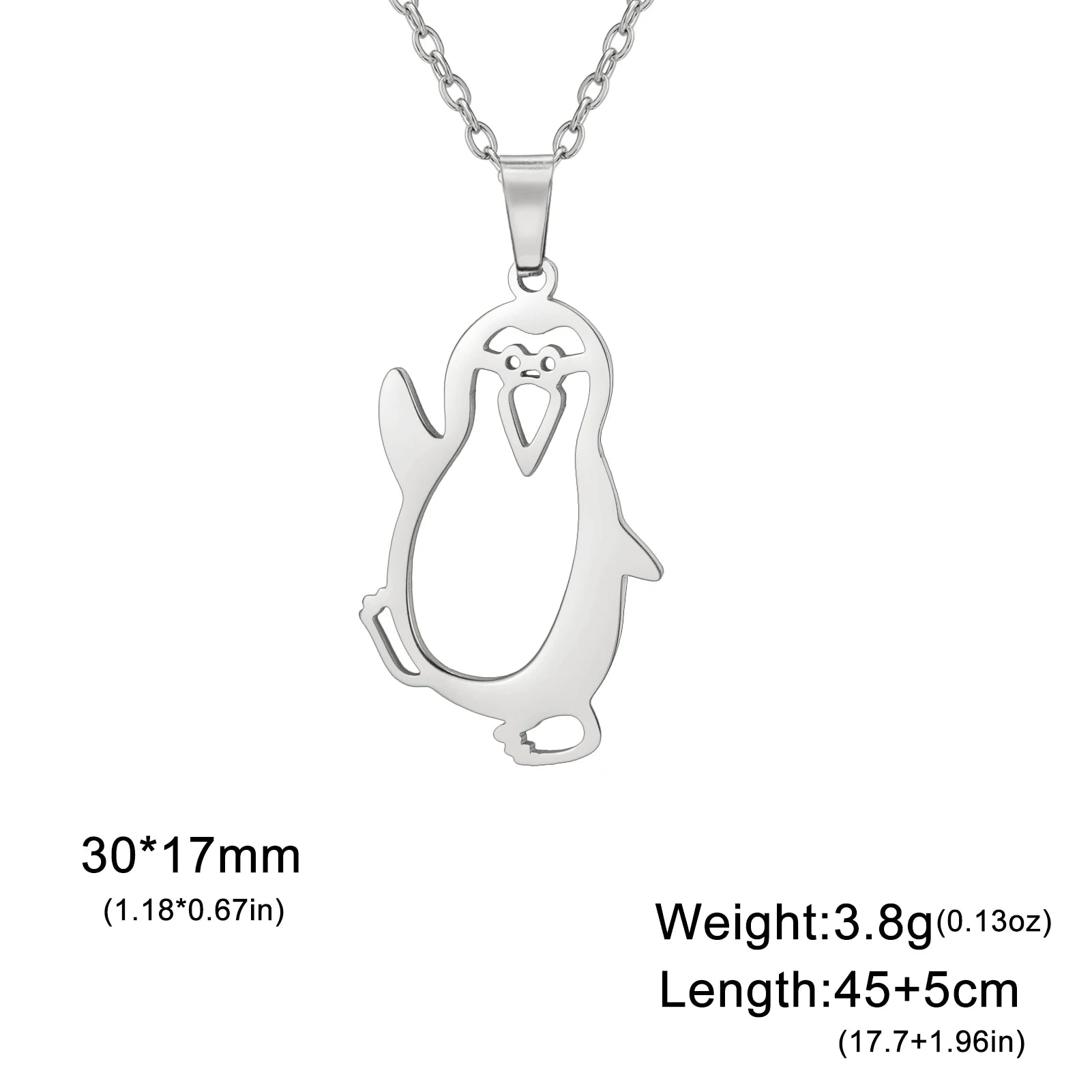 Walking Penguin Pendant Necklace | Stainless Steel Animal Chain for Women