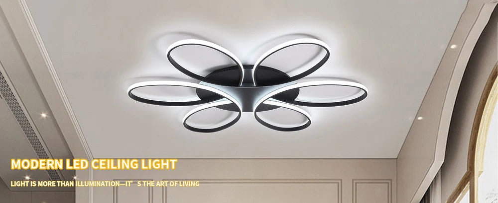 LIMIT LIGHT 6-Ring Modern LED Ceiling Lamp | Dimmable Flower Design