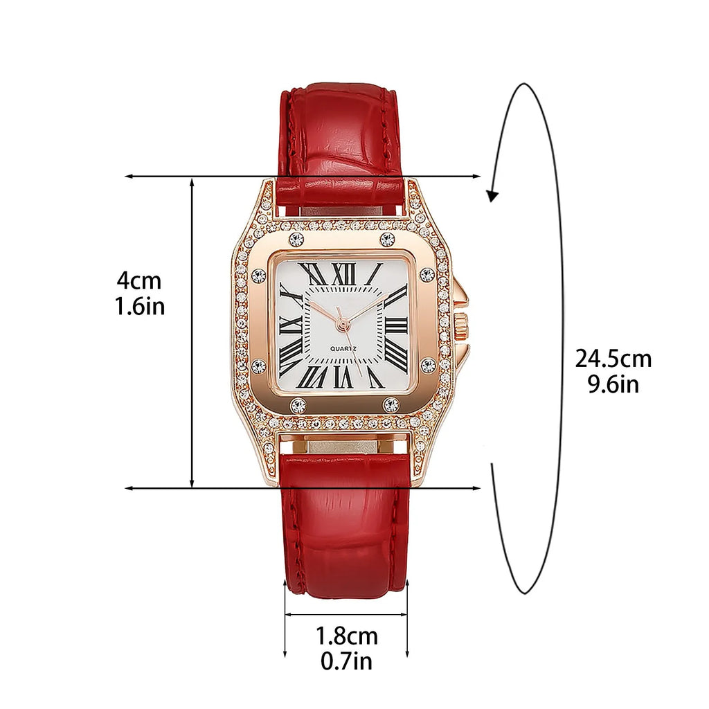 Watch Square Dial Women's Watch Quartz Watch Leather Strap Luxury Quartz Wristwatch Elegant Woman Watch часы женские наручные