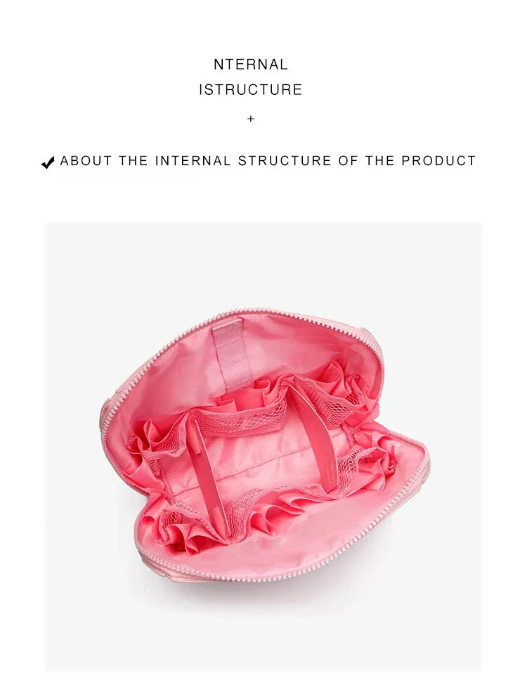 Geometric Makeup Organizer Bag – Large-Capacity Zipper Travel Case