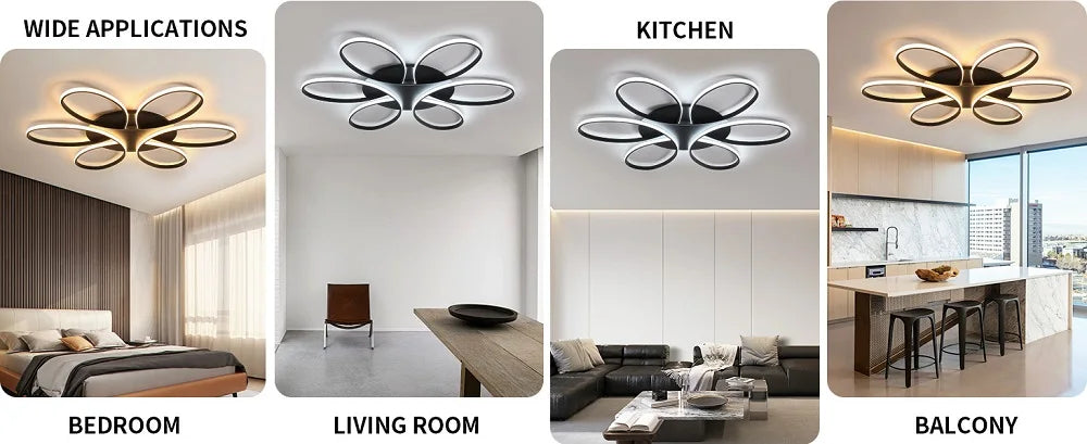 LIMIT LIGHT 6-Ring Modern LED Ceiling Lamp | Dimmable Flower Design