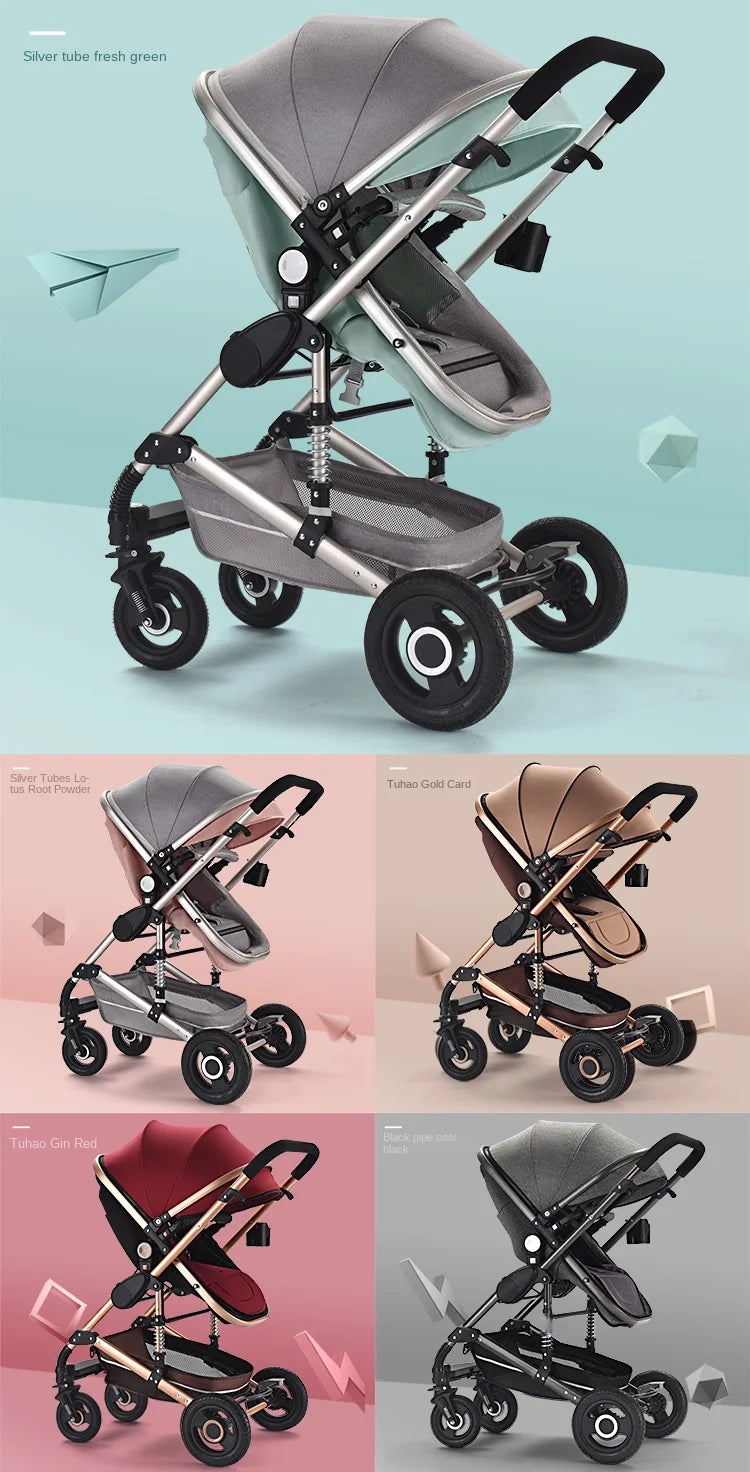 Warm House Portable Baby Stroller | High-Landscape Aluminum Frame Pram