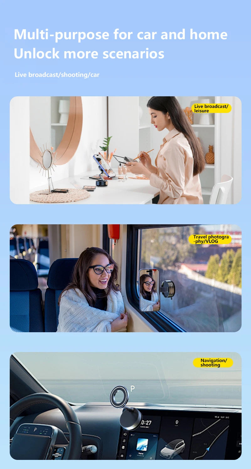 Xiaomi Super Strong Magnetic Phone Holder Foldable Design 360° Adjustable Vacuum Car Mount For Car Desk Bathroom Phone Holder