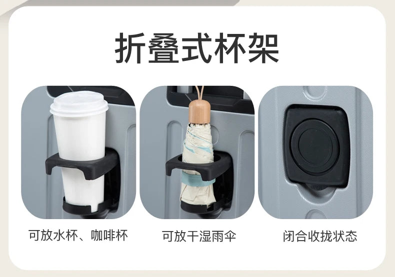 20-28 Inch Luggage Suitcase with Wheels Travel Bag Featuring Cup Holder And Phone Stand - Essential Travel Companion for Safety