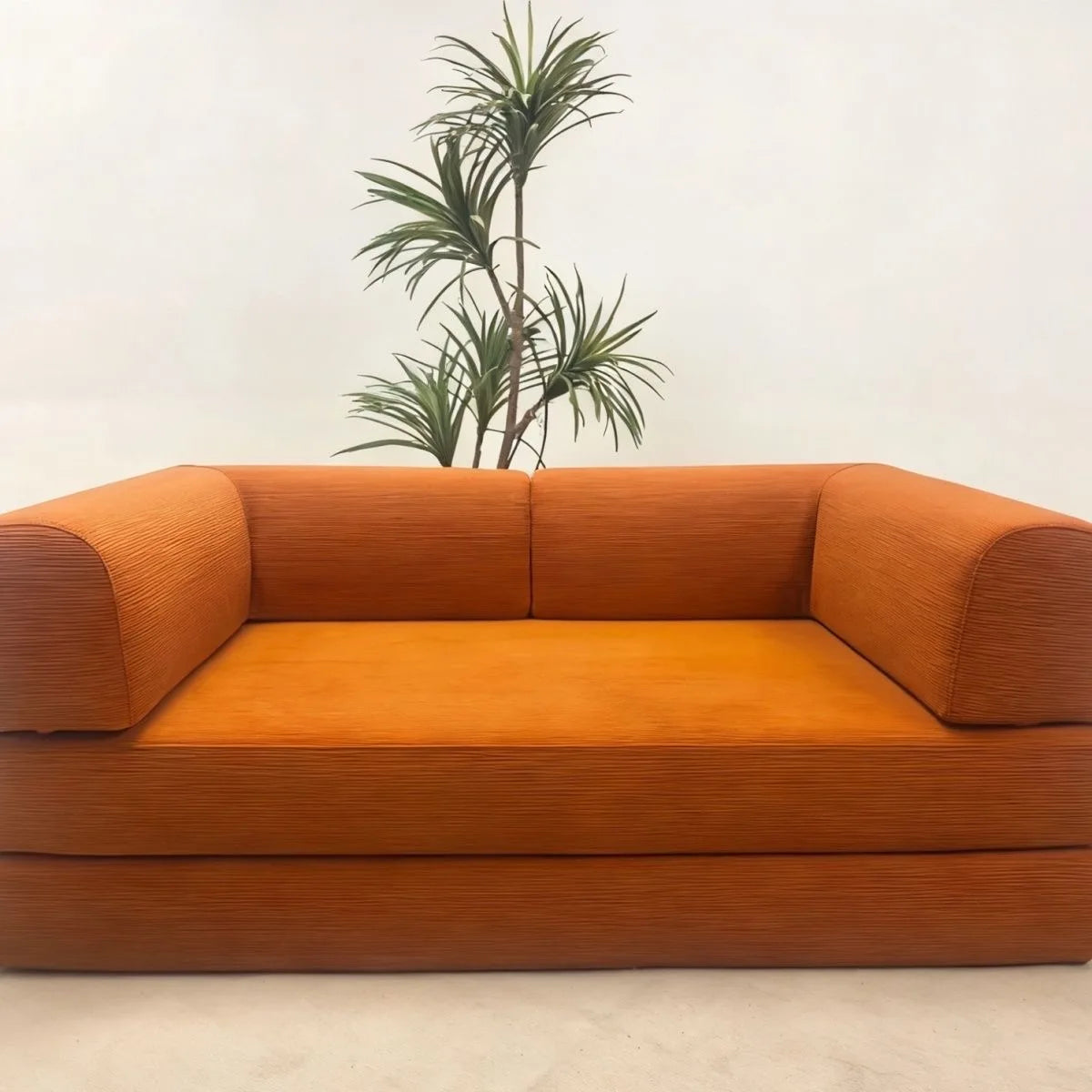 Italian Compressed Sofa Minimalist Retro Corduroy Sofa Bed Lounge Modular Couch Foldable Washable Customizable for Living Room