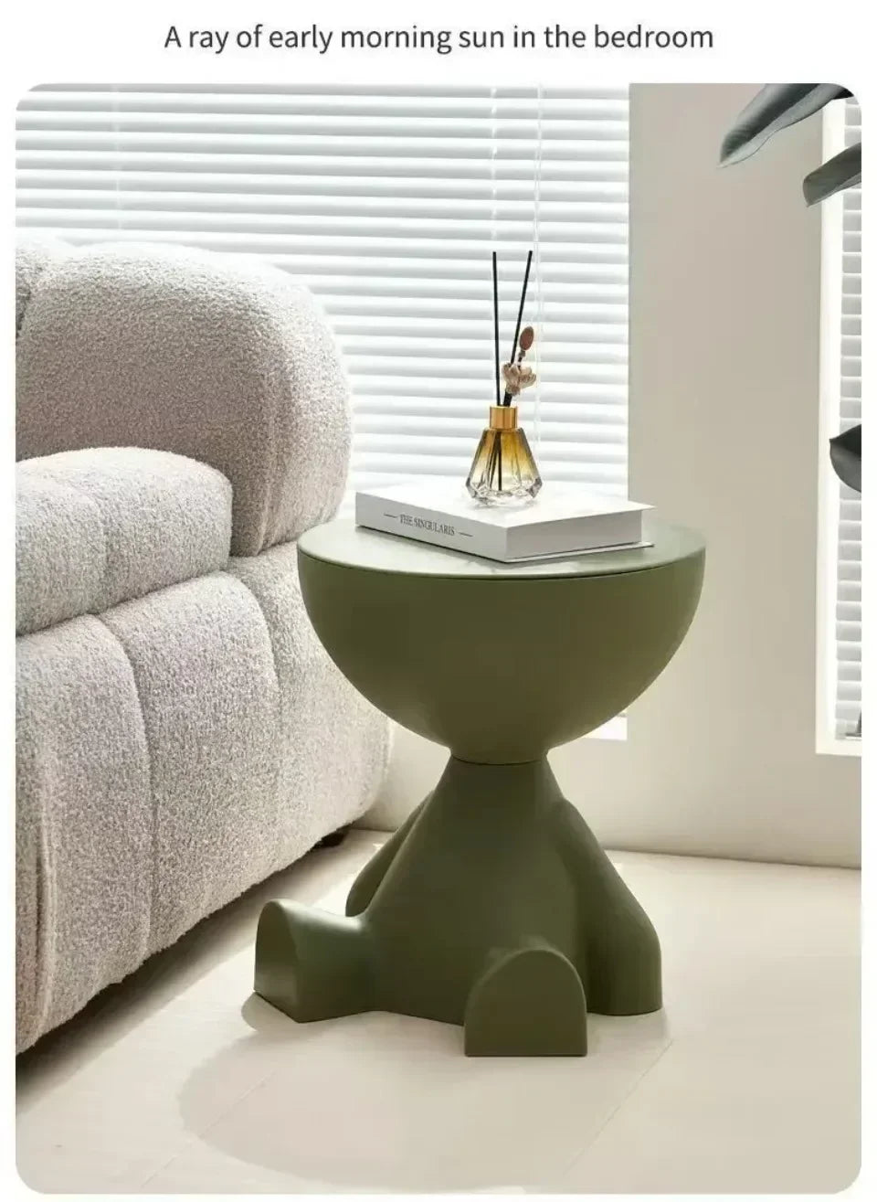 Cream Coffee Table Sofa Bed Side Table Modern Simple Home Accessories Living Room Decor Creative Flat Head Plastic Round Tables