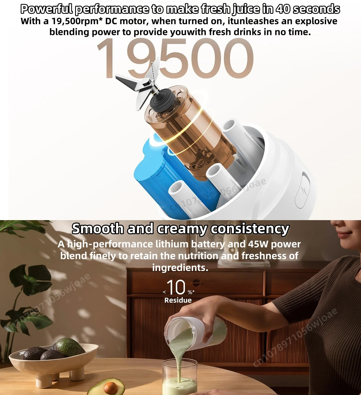 Xiaomi Mijia Portable Juicer 2 – 300 mL, Type-C, 40-sec Quick Blend