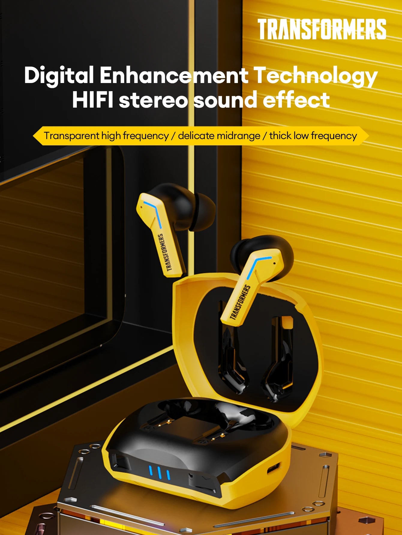 TRANSFORMERS TF-T06 TWS Earbuds — Bluetooth 5.3, Low-Latency, ENC Calls