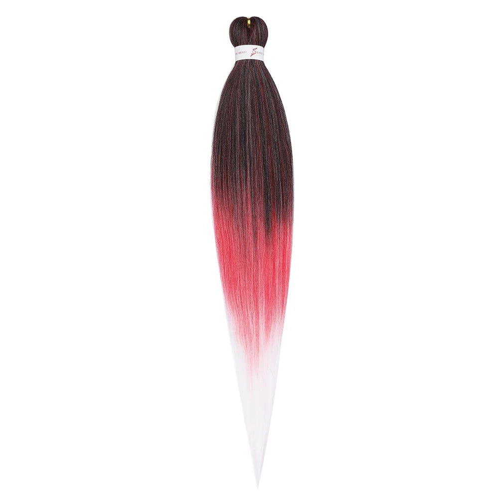 Pre-stretched Braids Hair Professional Itch Free Hot Water Setting Synthetic Fiber Ombre Yaki Texture Braid Hair Extensions